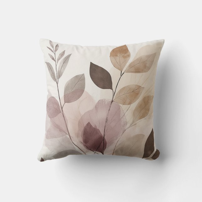 Stillness in Motion Warm Minimalist Design Cushion (Back)