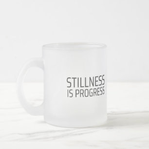 Stillness Is Progress Minimalist Typewriter  Frosted Glass Coffee Mug