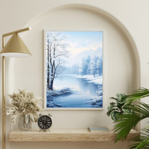 Stillness of Winter: Frozen Lake Landscape