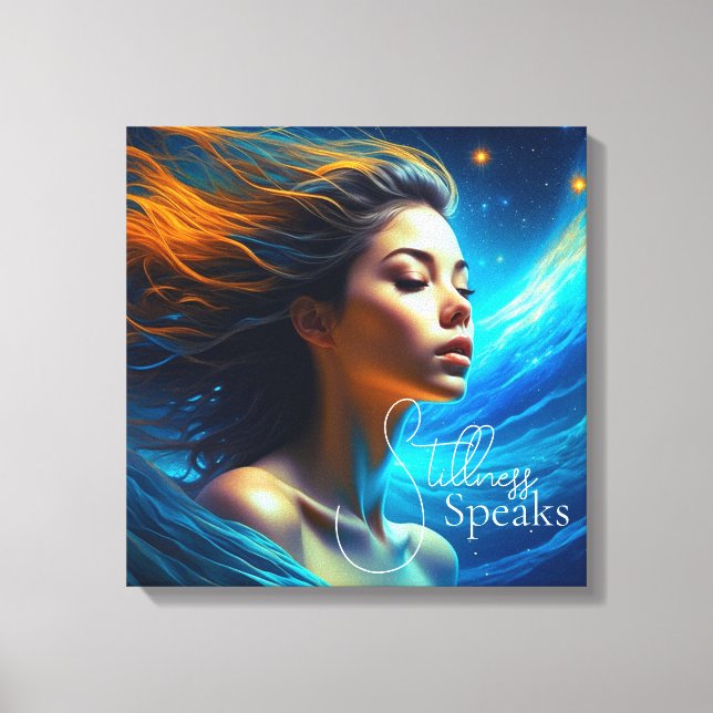 Stillness Speaks | Meditation Celestial Art Canvas Print (Front)