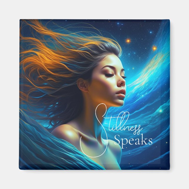 Stillness Speaks | Meditation Celestial Art Magnet (Front)
