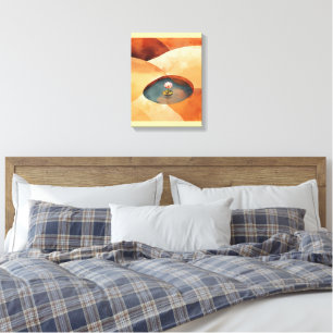 Stillness Within – Abstract Lotus Meditation Art Canvas Print