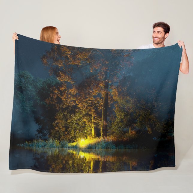 Stillwater (Autumn/Night) Fleece Blanket (In Situ)