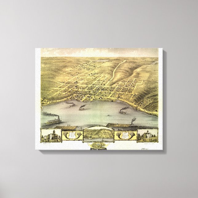 Stillwater, Minnesota (1870) Canvas Print (Front)