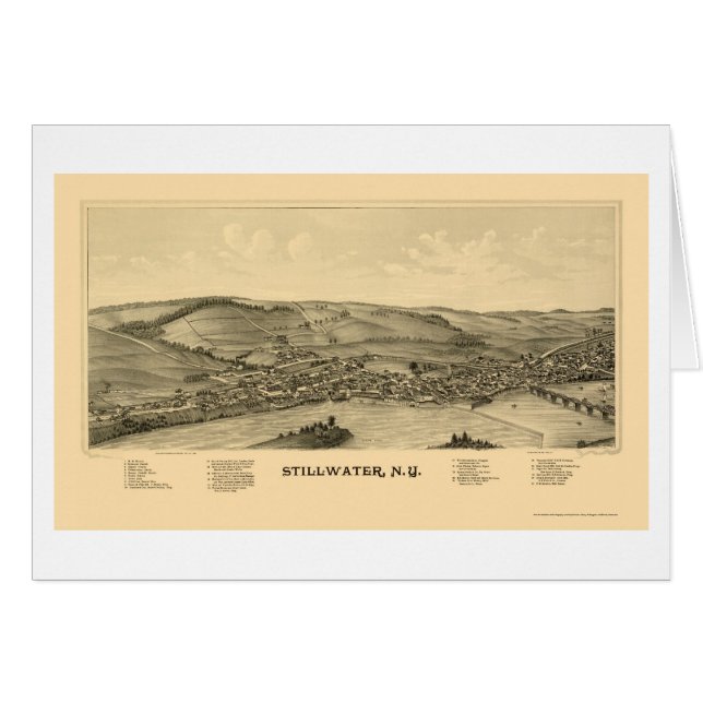 Stillwater, NY Panoramic Map - 1889 (Front Horizontal)