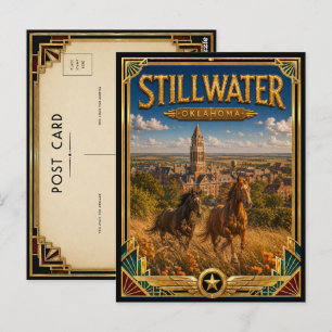 Stillwater Oklahoma Vintage Art Deco Golden Age Postcard