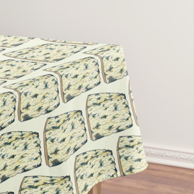Stilton Blue Bleu Gorgonzola Wedge Cheese Tasting Tablecloth (In Situ)