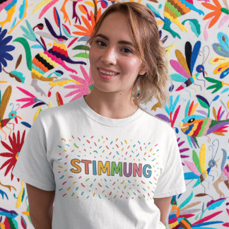 Stimmung Farbkonfetti Schriftzug T-Shirt