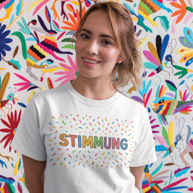 Stimmung Farbkonfetti Schriftzug T-Shirt (Creator Uploaded)