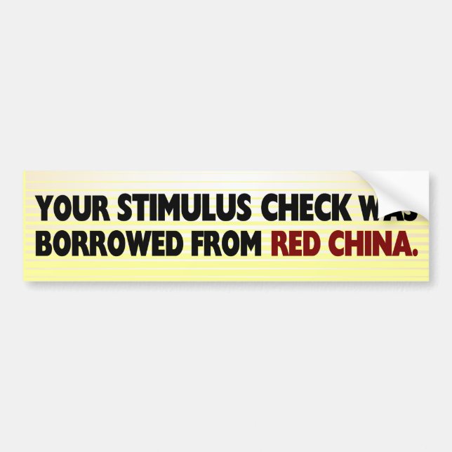 Stimulus Check Bumper Sticker (Front)