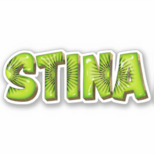 Stina Name Kiwi Design Sticker