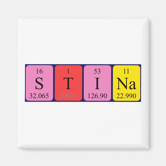 Stina periodic table name magnet (Front)