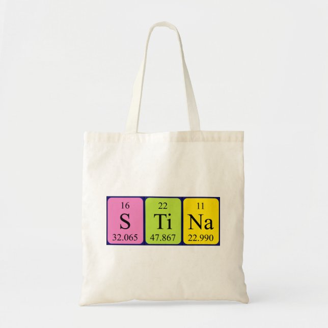 Stina periodic table name tote bag (Front)
