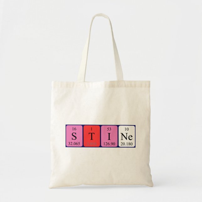 Stine periodic table name tote bag (Front)