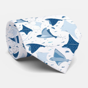 Sting ray manta ray fish pattern tie