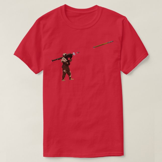 Stinger Gunner Firing Missile T-Shirt (Design Front)