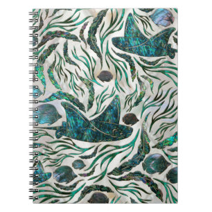 Stingray and Scat fish pattern Abalone Notebook