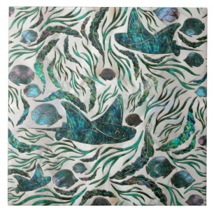 Stingray and Scat fish pattern Abalone Tile