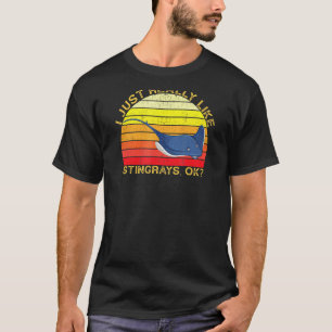 Stingray Fish Animal Quote With Vintage Shape Desi T-Shirt