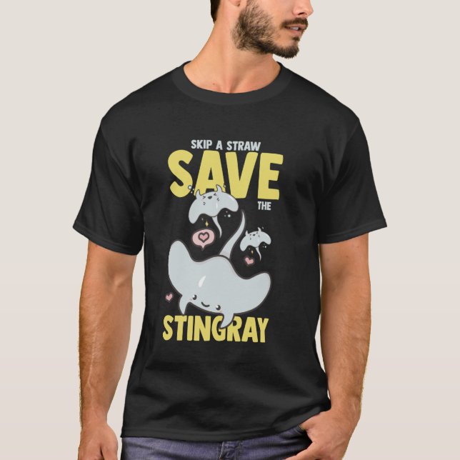 Stingray Fish Funny Marine Cute Animals T-Shirt (Front)