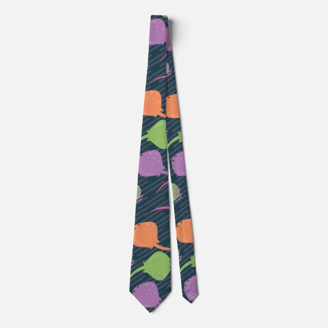 Stingray Fish Retro Pop Neon Abstract Tie (Front)