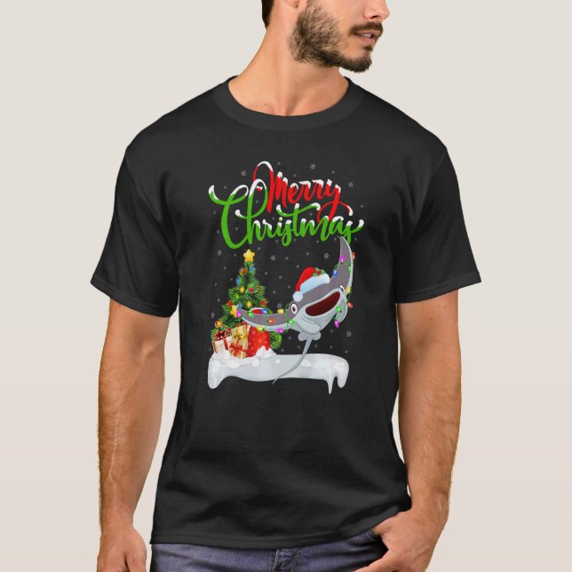 Stingray Fish  Xmas Decoration Santa Stingray Chri T-Shirt (Front)