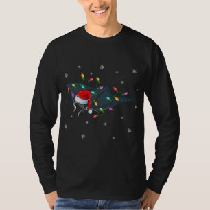 Stingray Fish Xmas Lighting Reindeer Hat Stingray T-Shirt