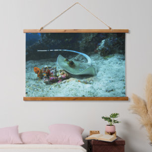 Stingray in move - Photo taken at Coral Triangle Hanging Tapestry