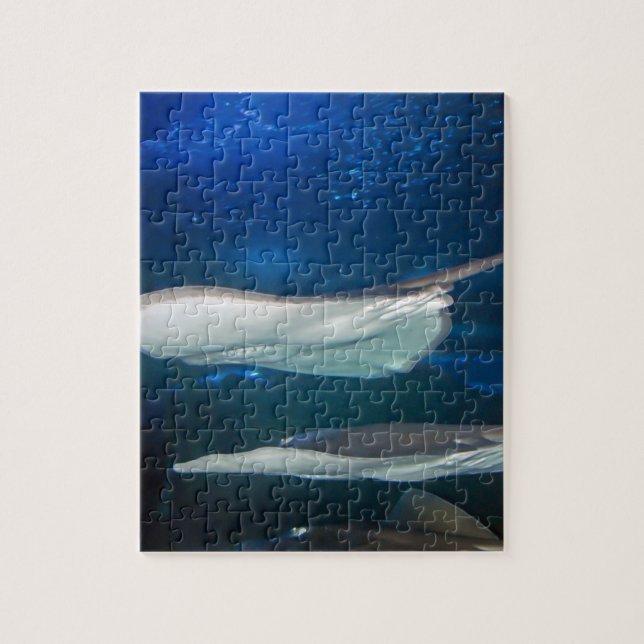 Stingray in the blue calm ocean jigsaw puzzle (Vertical)