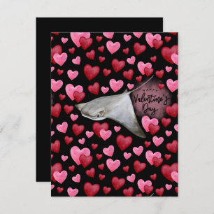 Stingray Love Valentine's Day Card in Black