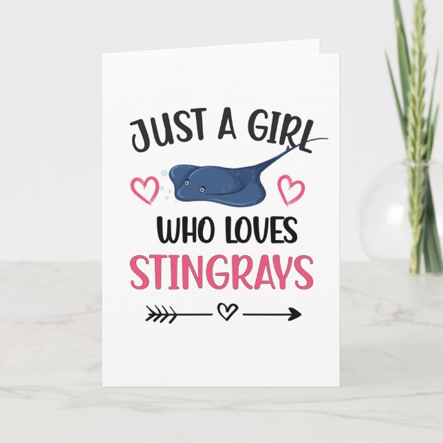 Stingray Lover Manta-Ray Sea Animal Stingray Girl Card (Front)