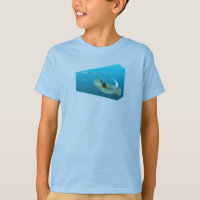 Stingray moving! Design gradient blue background |