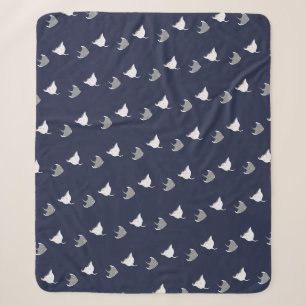 Stingray Pattern Sherpa Blanket