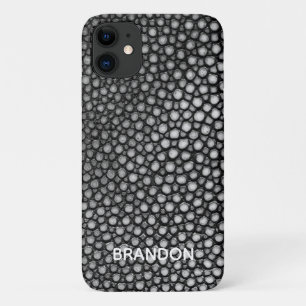 Stingray Skin Black Print Name Personalised iPhone 11 Case