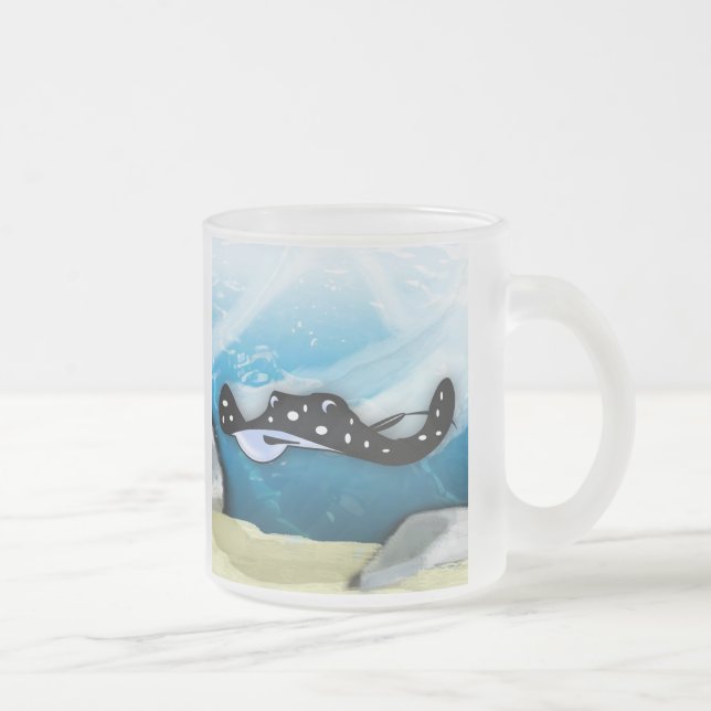 Stingray Swoop Frosted Glass Coffee Mug (Right)