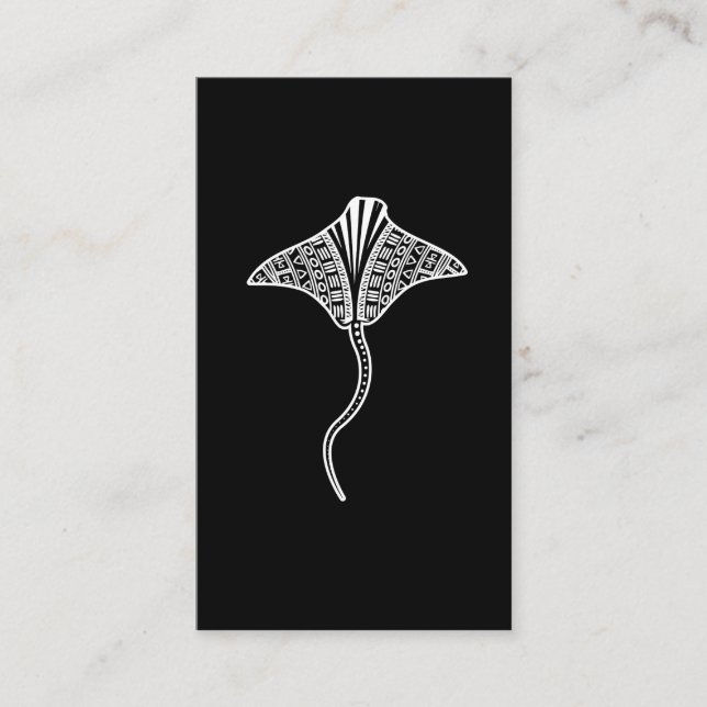 Stingray Tribal Sea Animal Tropical Beach Business Card (Front)