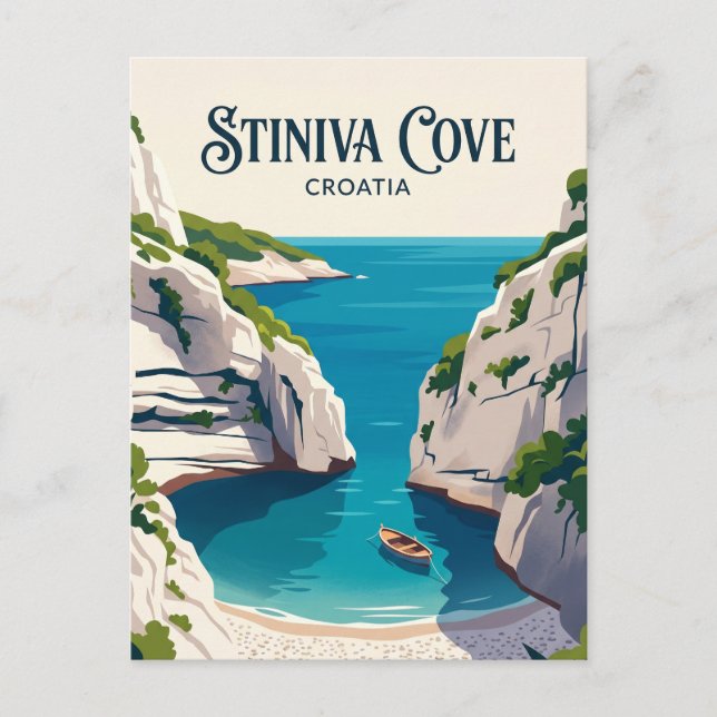 Stiniva Cove Croatia Postcard (Front)