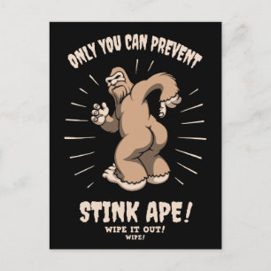 Stink Ape Wipe Out Postcard