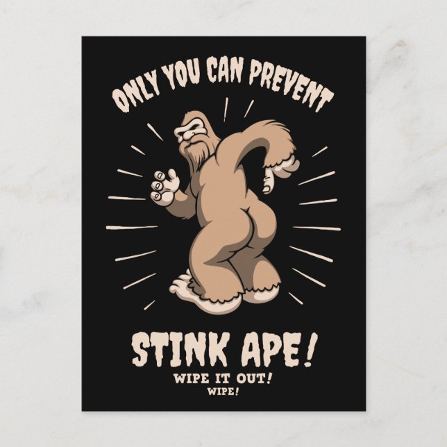 Stink Ape Wipe Out Postcard (Front)