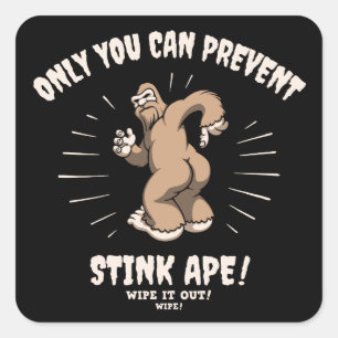 Stink Ape Wipe Out Square Sticker