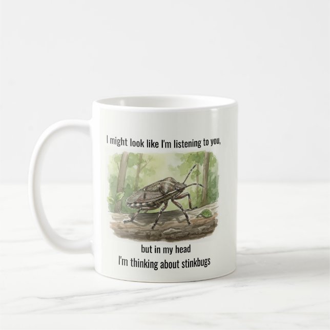 Stink Bug Gifts Funny Brown Marmorated Stinkbug Coffee Mug (Left)