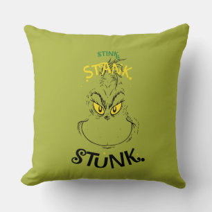 Stink Stank Stunk Mister Grinch Quote Cushion