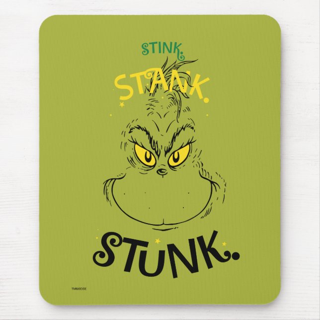 Stink Stank Stunk Mister Grinch Quote Mouse Mat (Front)
