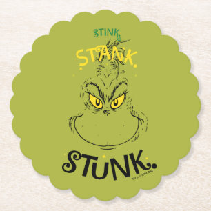 Stink Stank Stunk Mister Grinch Quote Paper Coaster