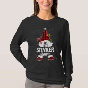 Stinker Gnome Buffalo Plaid Matching Family Christ T-Shirt