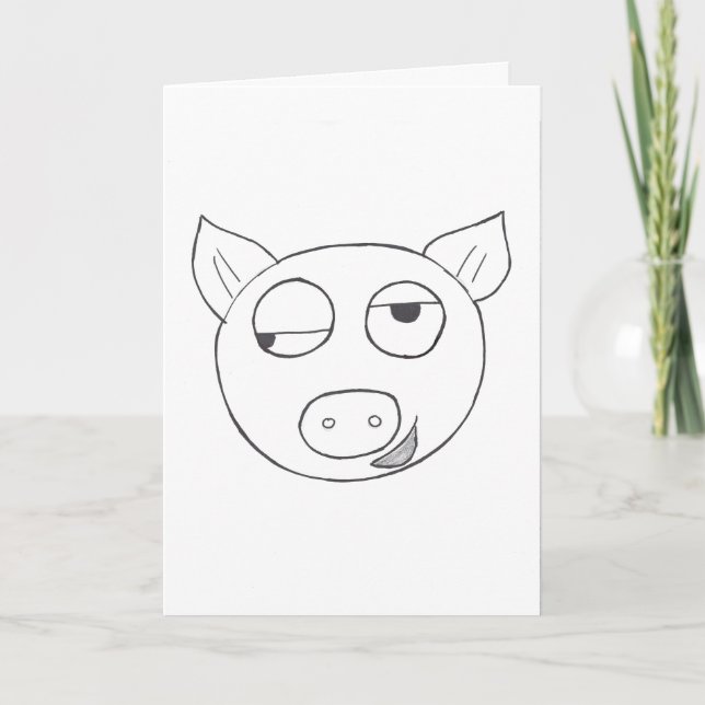 Stinkeye pig birthday card (Front)