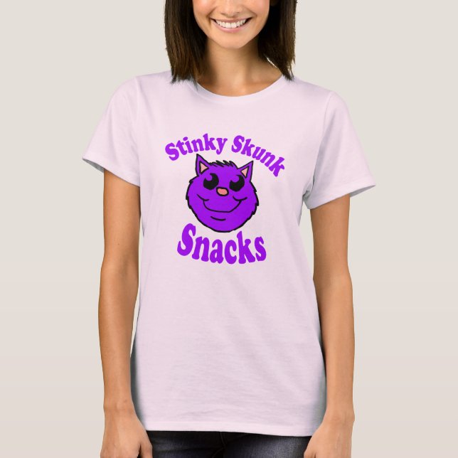 Stinky Skunk Snacks T-Shirt (Front)