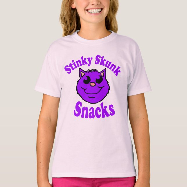Stinky Skunk Snacks T-Shirt (Front)