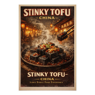 Stinky Tofu, China food travel Poster