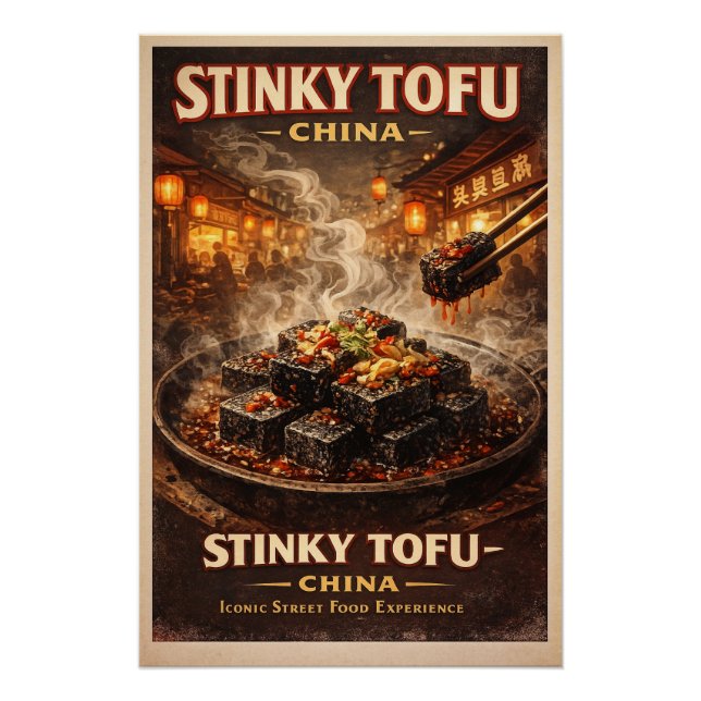 Stinky Tofu, China food travel Poster (Front)